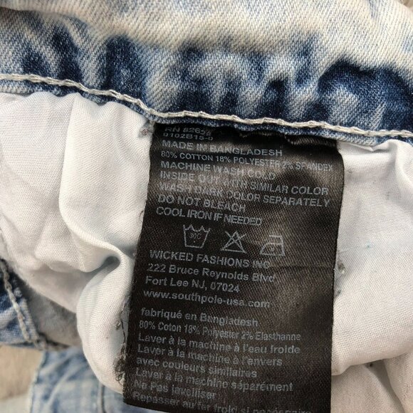 Southpole Mens Skinny Jeans Size 38x32 Blue Denim Light Wash Classic Rugged Y2K - Picture 11 of 16